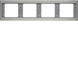 Berker 13837004 Rahmen 4fach waagerecht K.5 Edelstahl Rostfrei