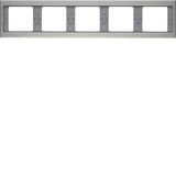 Berker 13937004 Rahmen 5fach waagerecht K.5 Edelstahl Rostfrei