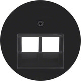 Berker 14092045 Zentralstück für UAE Steckdose 2fach R.1/R.3/R.Classic schwarz. glänzend