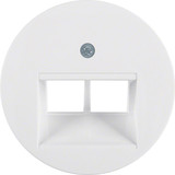 Berker 14092089 Zentralstück für UAE Steckdose 2fach R.1/R.3/R.Classic polarweiß. glänzend