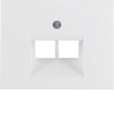 Berker 14097009 Zentralstück für UAE Steckdose 2fach K.1 polarweiß. glänzend