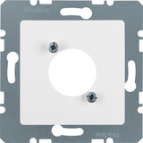 Berker 14121909 Zentralplatte für XLR-Rundsteckverbinder D-Serie polarweiß. matt/samt