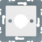 Berker 14321909 Zentralplatte für Melde- und Befehlsgerät Ø 22.5 mm polarweiß. matt/samt