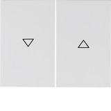 Berker 14357109 Wippe 2fach mit Aufdruck Symbol Pfeil K.1 polarweiß. glänzend