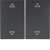 Berker 14357206 Wippe 2fach mit Aufdruck Symbol Pfeile K.1 anthrazit. matt