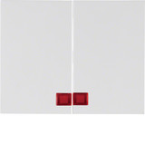 Berker 14377009 Wippe 2fach mit roter Linse K.1 polarweiß. glänzend