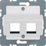 Berker 14631909 Zentralplatte für AMP Modular Jacks Zentralplattensystem polarweiß. matt/samt