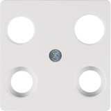 Berker 148309 Zentralplatte für Antennendose 4Loch polarweiß. glänzend