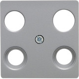 Berker 14831404 Zentralplatte für Antennen-Steckdose 4Loch Zentralplattensystem alu. matt