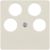 Berker 148402 Zentralplatte für Antennen-Steckdose 4Loch Zentralplattensystem weiß. glänzend