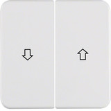 Berker 155229 Wippe 2fach mit Aufdruck Symbol Pfeil wg Up IP44 polarweiß. glänzend