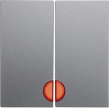Berker 16271404 Wippe 2fach mit roter Linse S.1/B.3/B.7 alu. matt