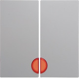 Berker 16271909 Wippe 2fach mit roter Linse S.1/B.3/B.7 polarweiß. matt