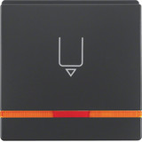 Berker 16406086 Hotelcard-Schaltaufsatz mit Aufdruck und oranger Linse Q.x anthrazit. samt