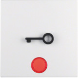 Berker 16511969 Wippe mit roter Linse und abtastbarem Symbol Tür S.1/B.3/B.7 polarweiß. matt