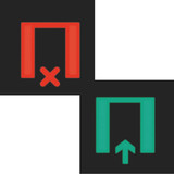 Berker 19058012 Folie Bi-Color für LED-Signallicht-Einsatz mit Symbol Warten/Eintreten