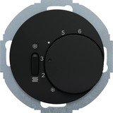 Berker 20292035 Temperaturregler. Wechsler mit Schalter Heizen/Kühlen. S. R.classic. schw. gl.