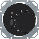 Berker 20302045 Temp.-Regler mit Öffner. Z.-Stk.. Wippsch. u. LED R.1/R.3 schwarz. glänzend