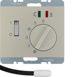 Berker 20347104 Fußbodentemp.-Regler m. Schließer. Z.-Stk.. Wippsch.. K.5 edelstahl. lackiert