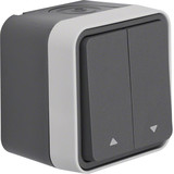 Berker 30753525 Jalousie-Serienschalter 1-polig mit Aufdruck Symbol Pfeile AP W.1 grau LT