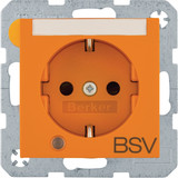Berker 41101924 Steckdose Schuko. Aufdruck BSV. Beschriftungsfeld. bel. S.1/B.3/B.7 orange matt