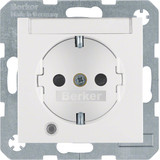 Berker 41108989 Steckdose Schuko mit Kontroll-LED. BSF u. erh.BS S.1/B.3/B.7 polarweiß. glänzend