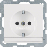 Berker 41496089 Steckdose Schuko mit Beschriftungsfeld u. erh.BS Q.x polarweiß. samt