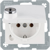 Berker 41638989 Schuko Steckdose m. Schraub-Liftklemmen.Klappd..Schloss. S.1.polarweiß. glänzend