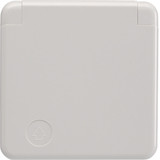 Berker 421109 Steckdose Schuko mit Abdeckplatte und Klappdeckel wg Up IP44 polarweiß. glänzend