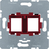 Berker 454101 Tragplatte mit roter Aufnahme 2fach für Modular Jacks Modul-Einsätze