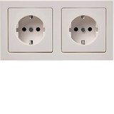 Berker 47206099 Steckdosen-Kombination Schuko 2fach mit Rahmen Q.3 P-W