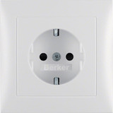 Berker 47229909 Steckdose Schuko m. Abdeckpl. u erh. Berührungsschutz S.1/B.3/B.7 polarweiß matt