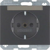 Berker 47387006 Steckdose Schuko mit Beschriftungsfeld u. erh.BS K.1 anthrazit. matt