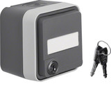 Berker 47393505 Steckdose Schuko mit Klappd. Beschriftungsfeld.ungl. Schließung AP W.1 grau