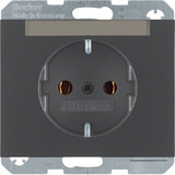 Berker 47397006 Steckdose Schuko mit Beschriftungsfeld K.1 anthrazit. matt