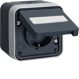 Berker 47413525 Steckdose Schuko mit Klappdeckel AP. W.1. grau matt