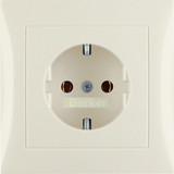 Berker 47428982 Steckdose Schuko mit Abdeckplatte S.1/B.3/B.7 weiß. glänzend