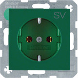 Berker 47438903 Steckdose Schuko mit Aufdruck S.1/B.3/B.7 grün. glänzend