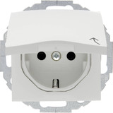 Berker 47448989 Steckdose Schuko mit Klappdeckel u. erh.BS S.1/B.3/B.7 polarweiß glänzend