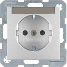 Berker 47491404 Steckdose Schuko. Beschriftungsfeld. erh. Berührungsschutz S.1/B.3/B.7 alu matt