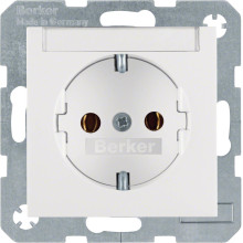 Berker 47501909 Steckdose Schuko mit Beschriftungsfeld S.1/B.3/B.7 polarweiß. matt