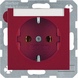 Berker 47508902 Steckdose Schuko mit Beschriftungsfeld S.1/B.3/B.7 rot. glänzend