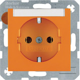 Berker 47508907 Steckdose Schuko mit Beschriftungsfeld S.1/B.3/B.7 orange. glänzend