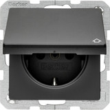 Berker 47516066 Steckdose Schuko mit Klappdeckel Q.x anthrazit. samt