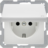 Berker 47516069 Steckdose Schuko mit Klappdeckel Q.x polarweiß samt