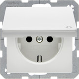 Berker 47516079 Steckdose Schuko mit Klappdeckel u. erh.BS Q.x polarweiß samt