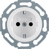 Berker 4755 Steckdose Schuko mit erh. Berührungsschutz 1930/Glas/Palazzo polarweiß. glänzend