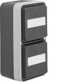 Berker 47703545 Steckdose Schuko 2f senkr. Klappd. Beschriftungsfeld erh. Berührungss. W.1. grau