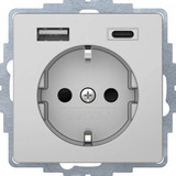 Berker 48046084 Steckdose Schuko/USB A-C Q.x. alu samt. lackiert