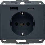 Berker 48147006 Steckdose SCHUKO/USB AC 20W PD Kx ant mt